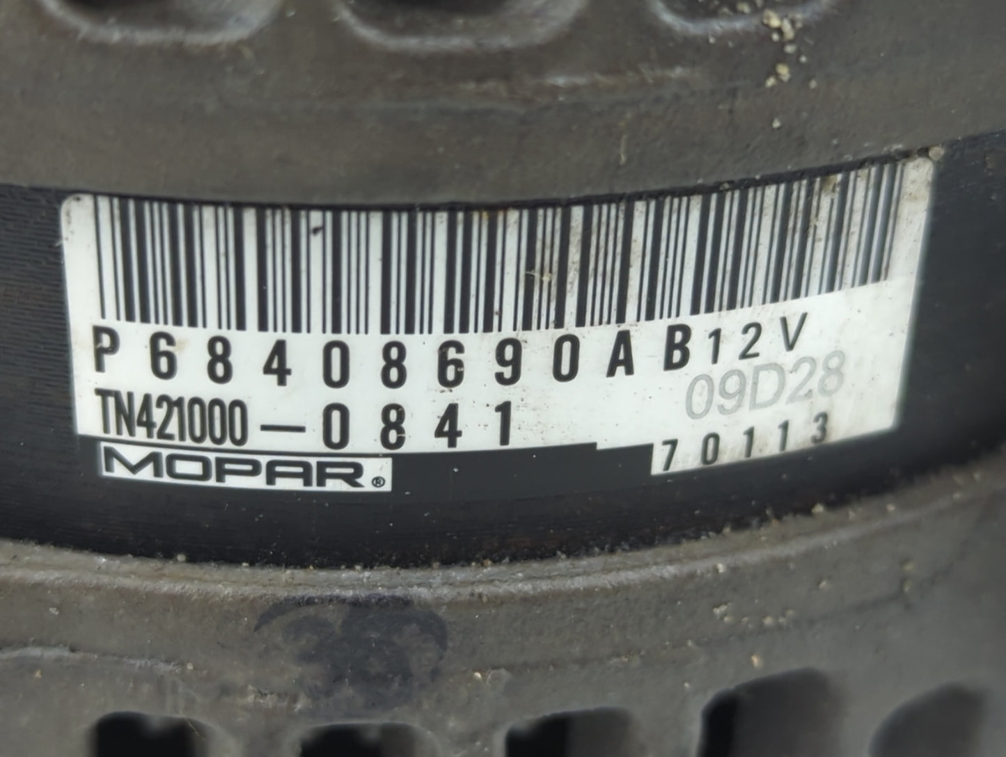 2021-2022 Jeep Grand Cherokee Alternator Replacement Generator Charging Assembly Engine OEM P/N:P68408690AB Fits Fits 2021 2