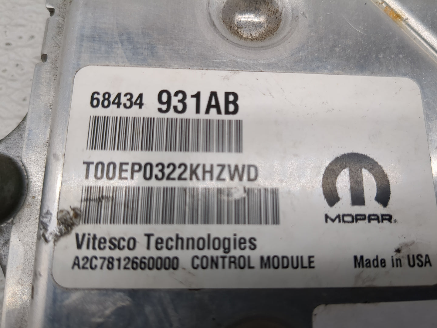 2020-2022 Jeep Grand Cherokee PCM Engine Control Computer ECU ECM PCU OEM P/N:68434931AB Fits Fits 2020 2021 2022 OEM Used A