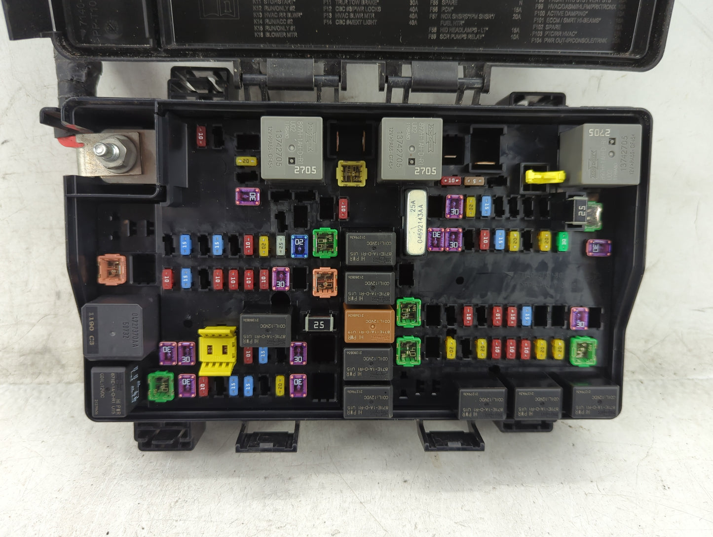 2022 Jeep Grand Cherokee Fusebox Fuse Box Panel Relay Module P/N:68425203AB Fits OEM Used Auto Parts - Oemusedautoparts1.com