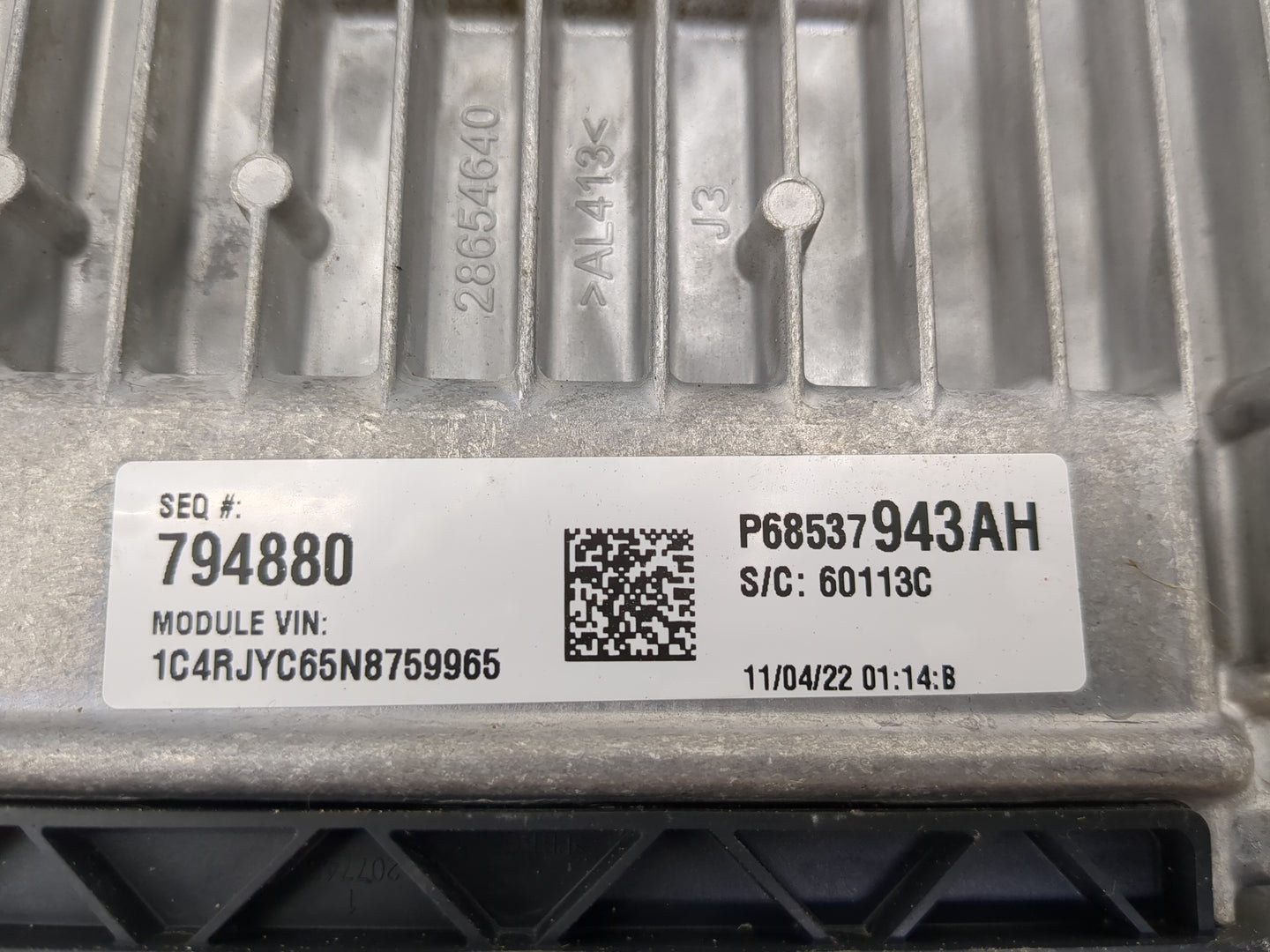 2022 Jeep Grand Cherokee PCM Engine Control Computer ECU ECM PCU OEM P/N:P68537943AH Fits OEM Used Auto Parts - Oemusedautop
