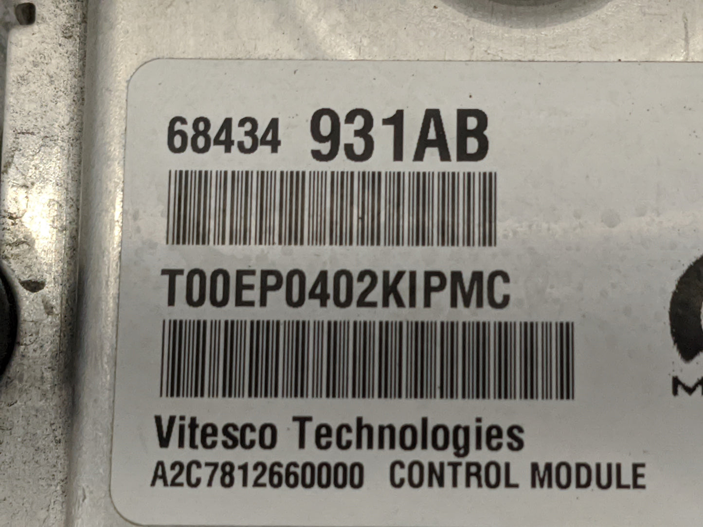 2020-2022 Jeep Grand Cherokee PCM Engine Control Computer ECU ECM PCU OEM P/N:68434931AB T00EP0402KIPMC Fits Fits 2020 2021 