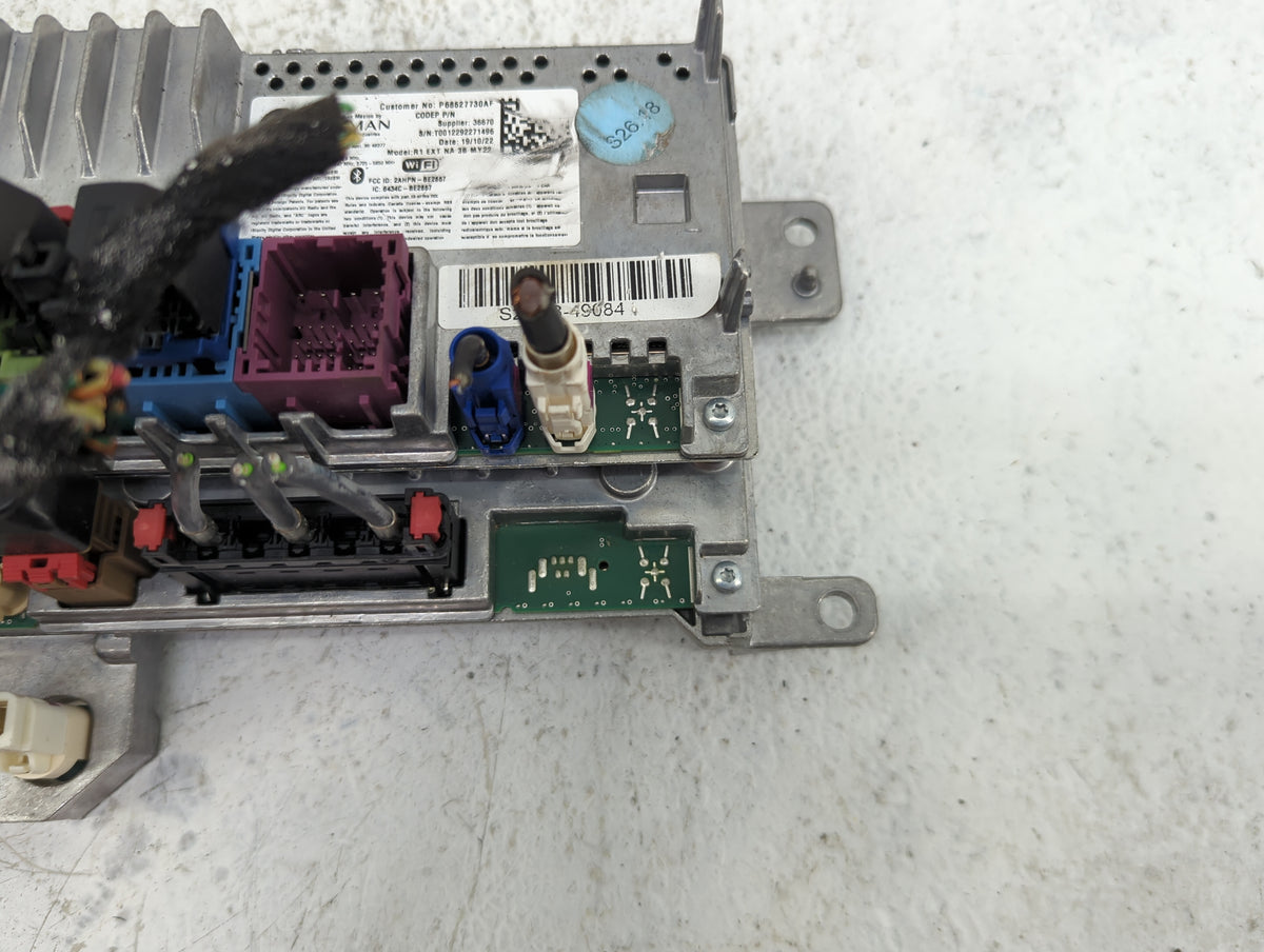 2022 Jeep Grand Cherokee Radio AM FM Cd Player Receiver Replacement P/N:P68527730AF 2AHPN-BE2857, 6434C-BE2857 Fits OEM Used
