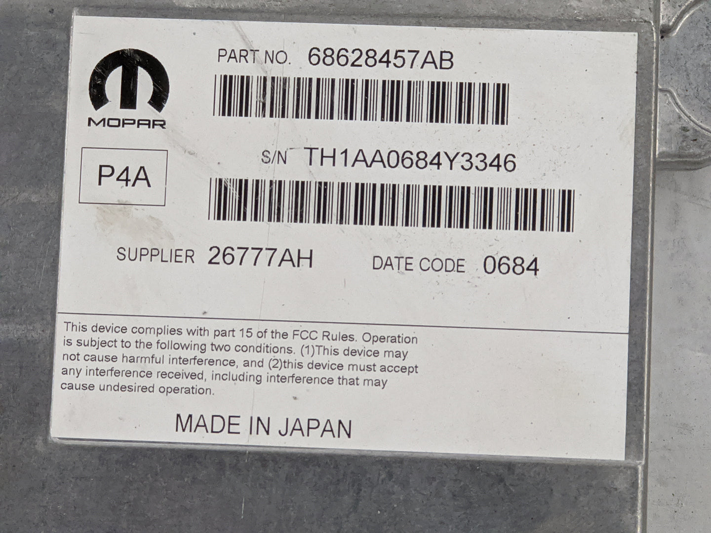 2022-2022 Jeep Grand Wagoneer Radio Speaker Amplifier 68628457ab|26777ah - Oemusedautoparts1.com
