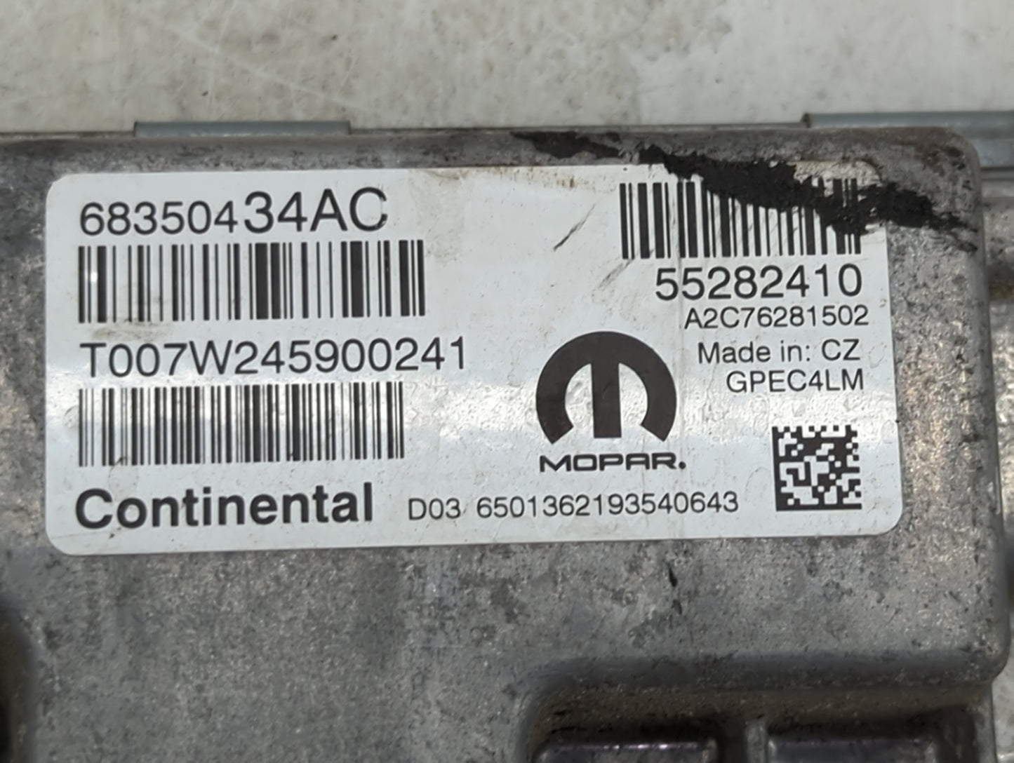 2019-2022 Jeep Renegade PCM Engine Control Computer ECU ECM PCU OEM P/N:68350434AD 46347448 Fits Fits 2019 2020 2021 2022 OE