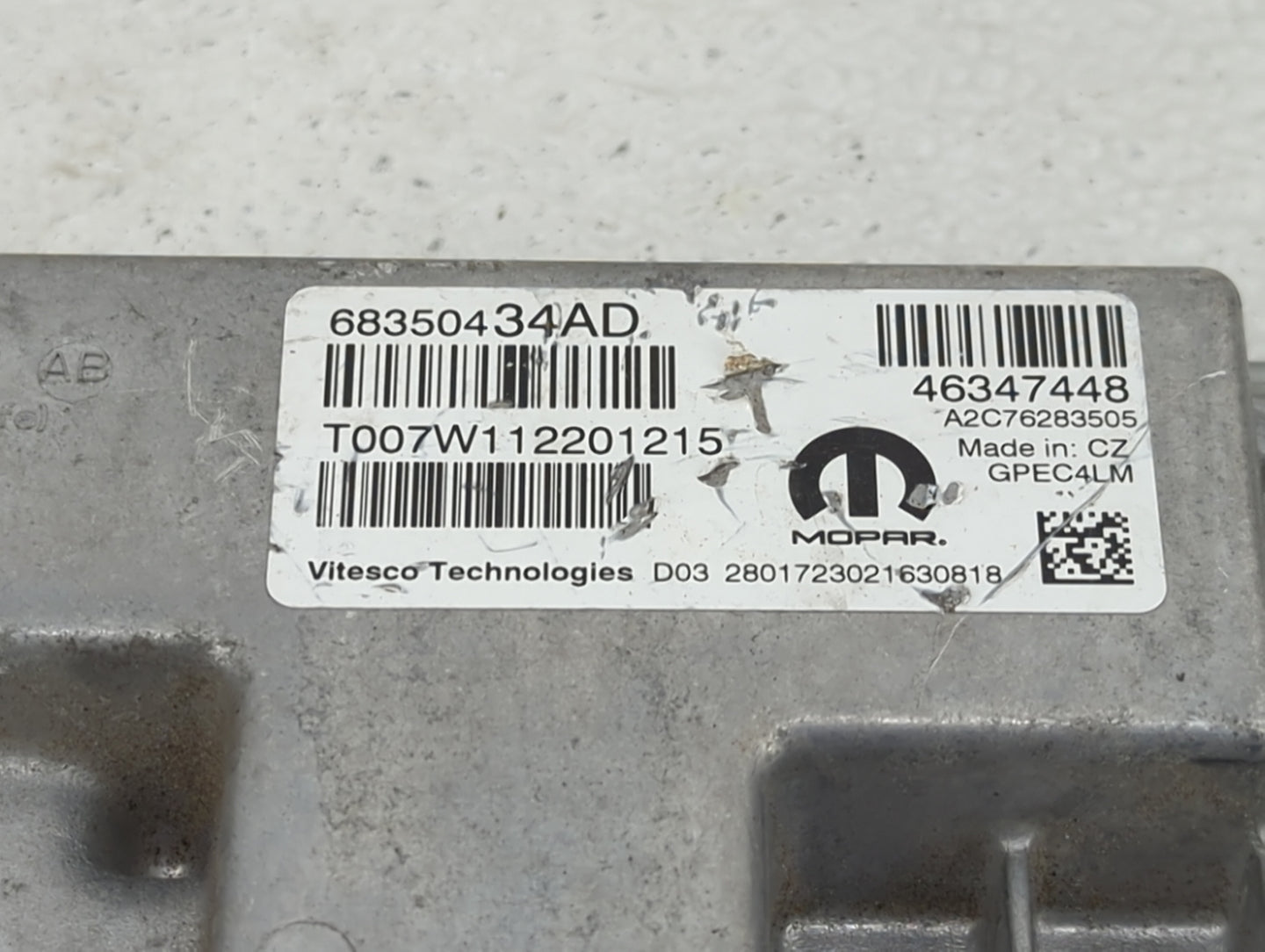 2019-2022 Jeep Renegade PCM Engine Control Computer ECU ECM PCU OEM P/N:68350434AD 46347448 Fits Fits 2019 2020 2021 2022 OE