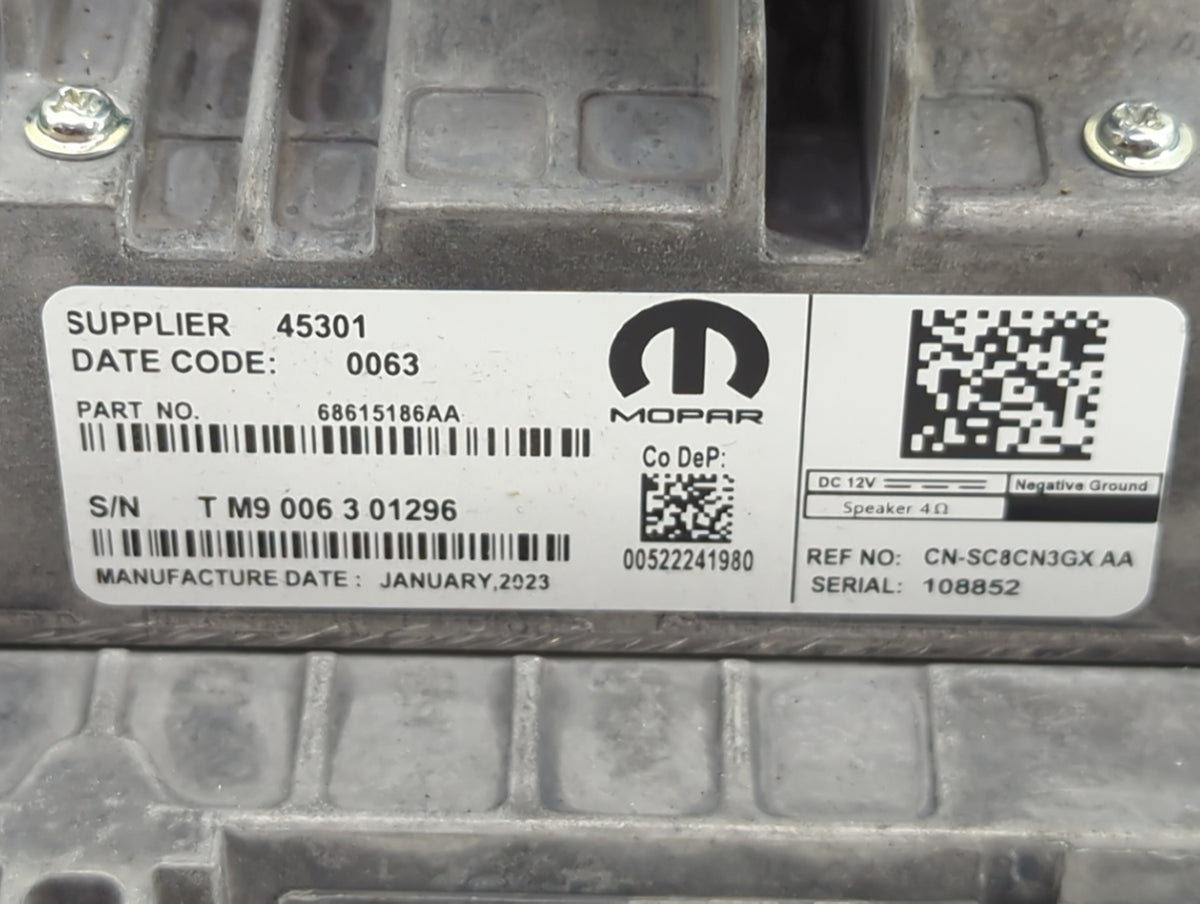 2022 Jeep Renegade Information Radio Display Screen 1505049 - Oemusedautoparts1.com