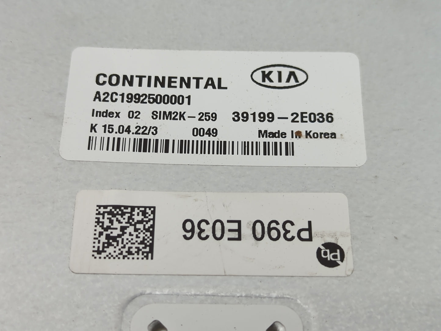 2019-2021 Kia Forte PCM Engine Control Computer ECU ECM PCU OEM P/N:39199-2E036 Fits Fits 2019 2020 2021 OEM Used Auto Parts