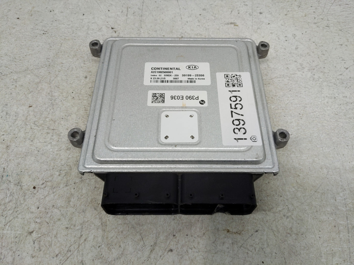 2022 Kia Forte PCM Engine Control Computer ECU ECM PCU OEM P/N:P390 E036 39199-2E036 Fits OEM Used Auto Parts - Oemusedautop