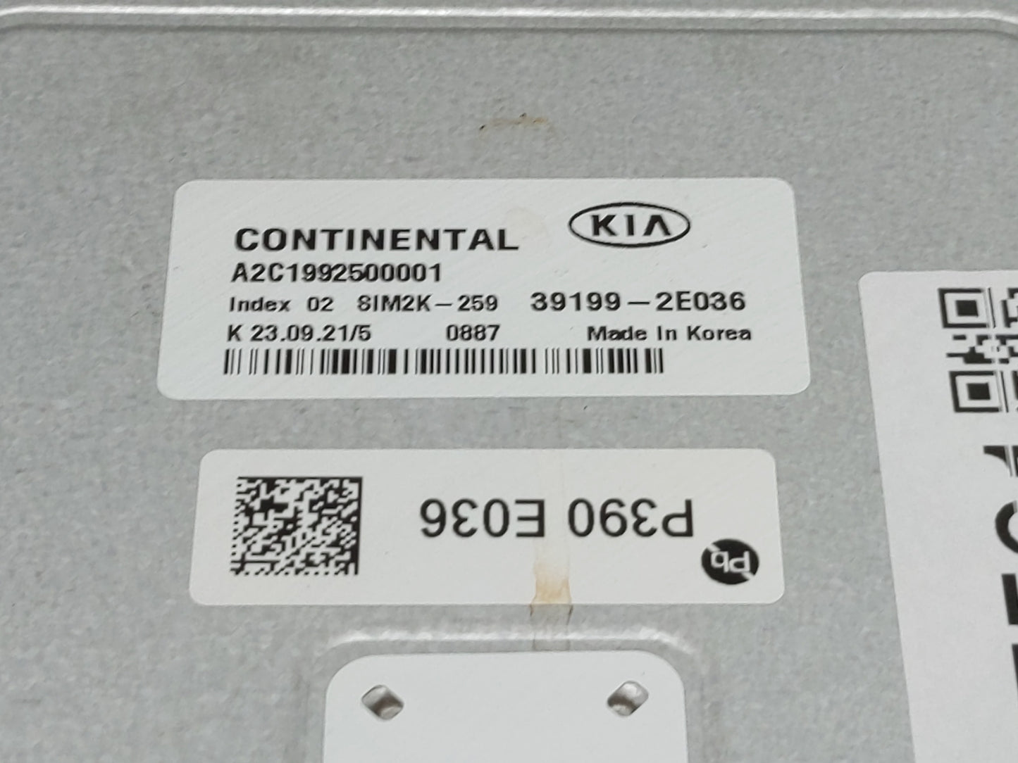 2022 Kia Forte PCM Engine Control Computer ECU ECM PCU OEM P/N:P390 E036 39199-2E036 Fits OEM Used Auto Parts - Oemusedautop