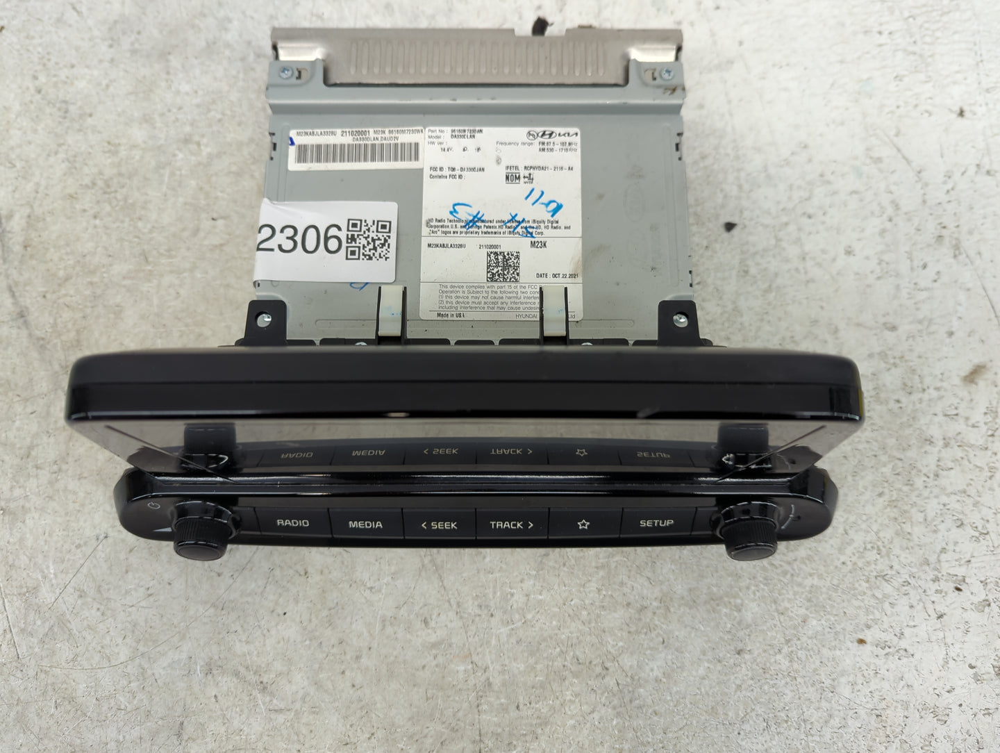 2022 Kia Forte Radio AM FM Cd Player Receiver Replacement P/N:96160M7230WK DA330DLAN Fits OEM Used Auto Parts - Oemusedautop