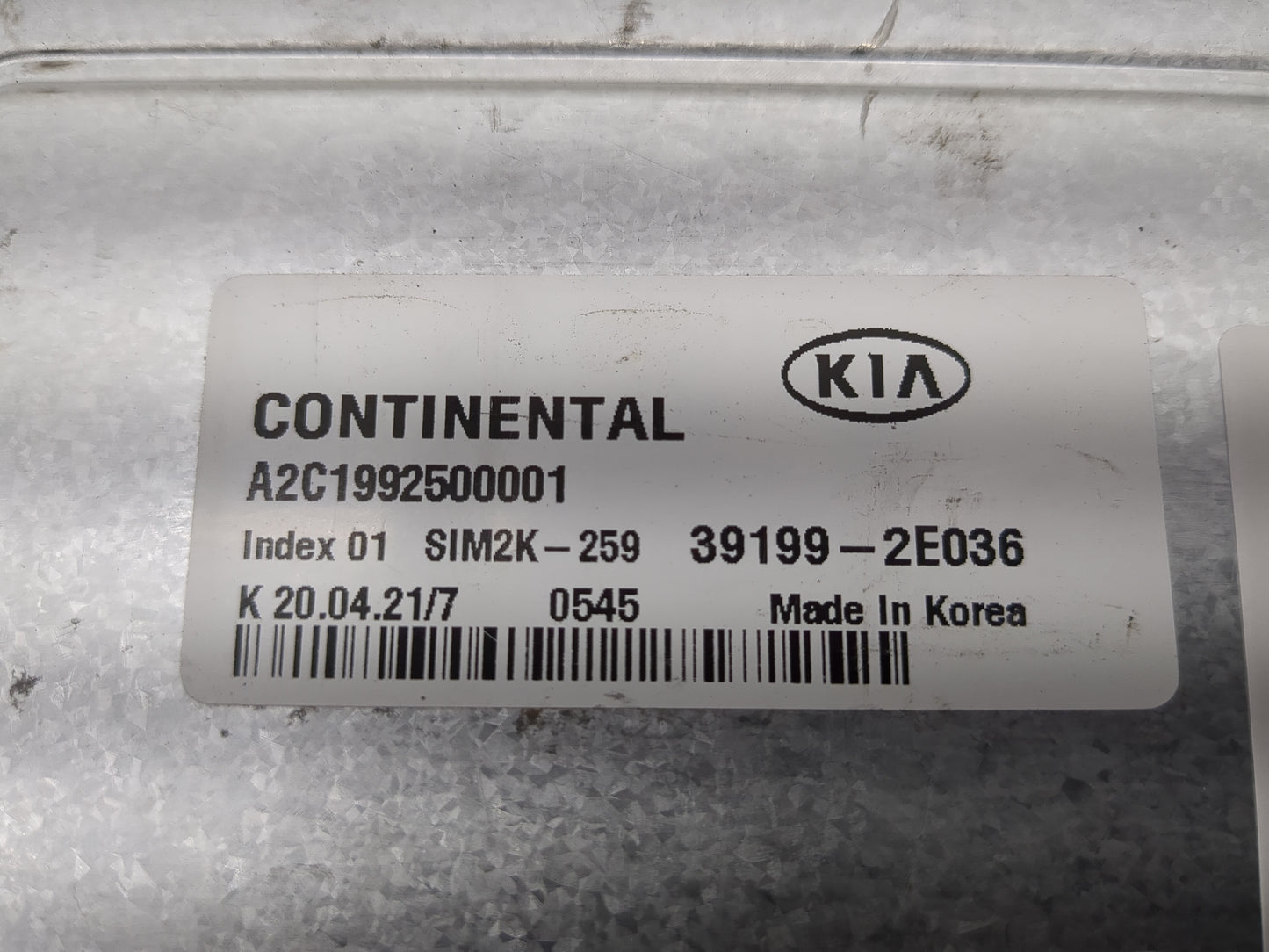 2019-2021 Kia Forte PCM Engine Control Computer ECU ECM PCU OEM P/N:39199-2E036 Fits Fits 2019 2020 2021 OEM Used Auto Parts
