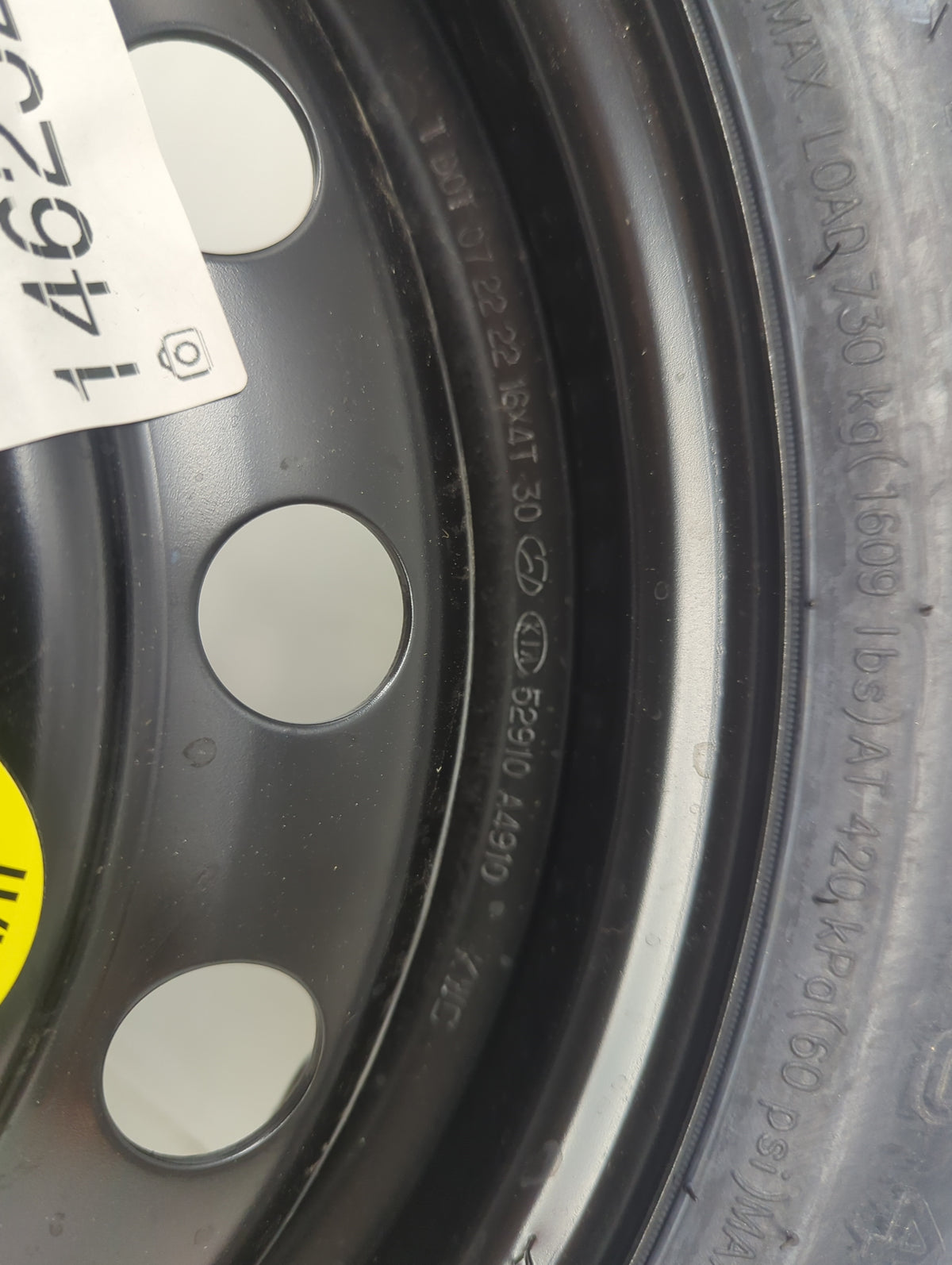 2022-2022 Kia Forte Spare Donut Tire Wheel Rim Oem - Oemusedautoparts1.com