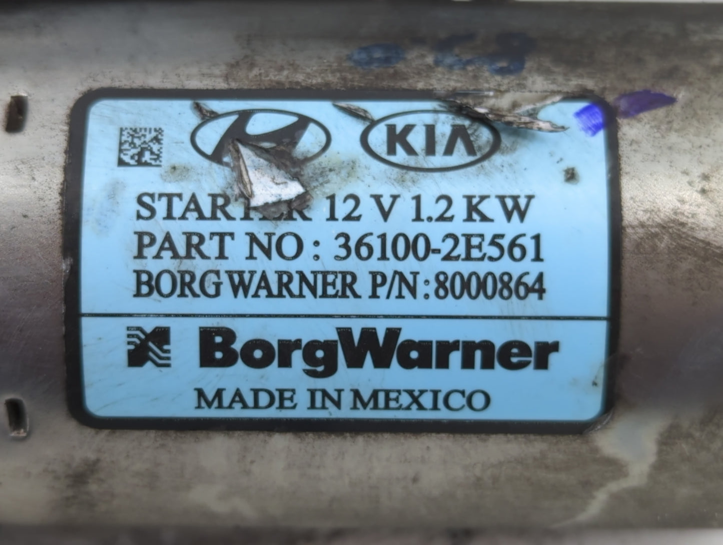 2017-2022 Kia Forte Car Starter Motor Solenoid OEM P/N:8000864 36100-2E561 Fits Fits 2017 2018 2019 2020 2021 2022 OEM Used 