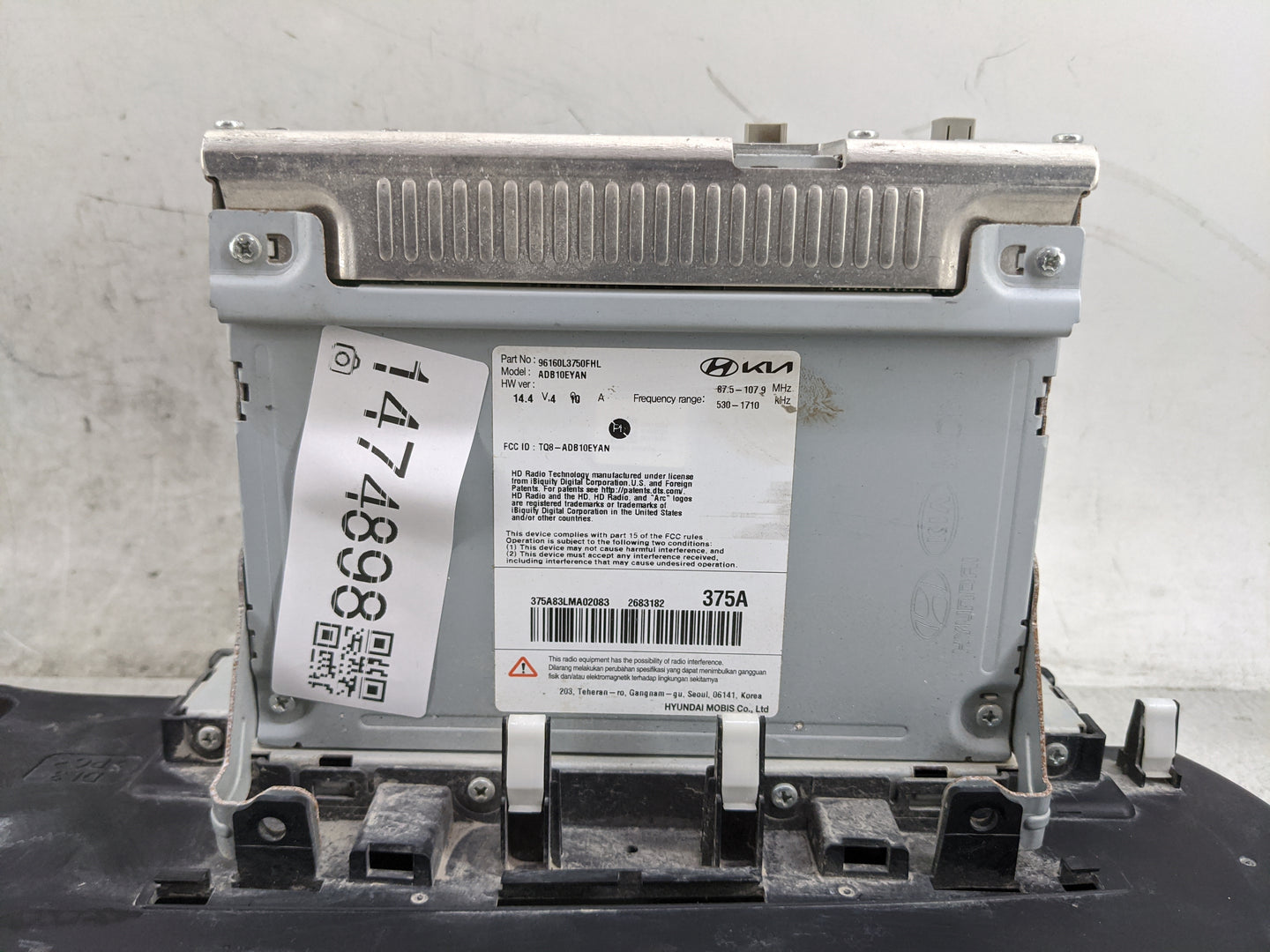 2022 Kia K5 Radio AM FM Cd Player Receiver Replacement P/N:96160L3750FHL ADB10EYAN, TQ8-ADB10EYAN Fits OEM Used Auto Parts -