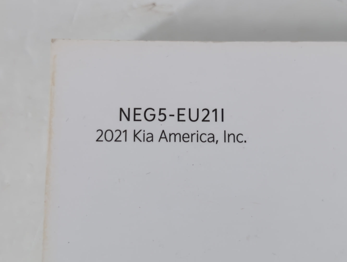 2022 Kia K5 Owners Manual Book Guide P/N:NEG5-EU21I OEM Used Auto Parts - Oemusedautoparts1.com