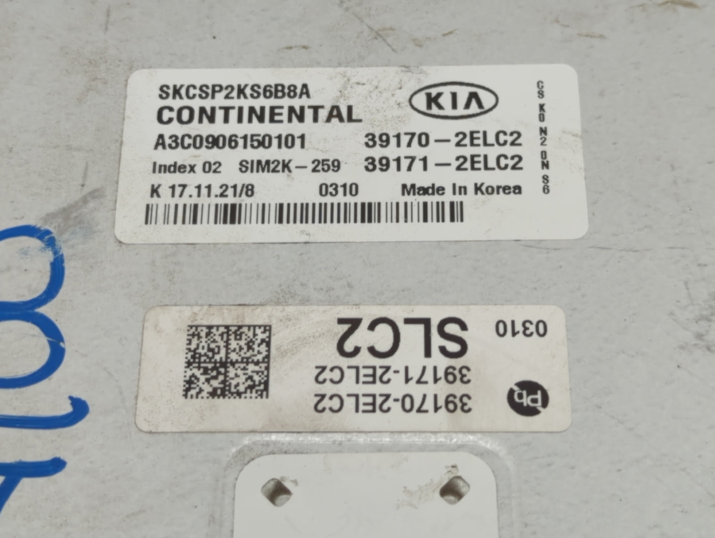 2022 Kia Soul PCM Engine Control Computer ECU ECM PCU OEM P/N:39171-2ELC2 39170-2ELC2 Fits OEM Used Auto Parts - Oemusedauto