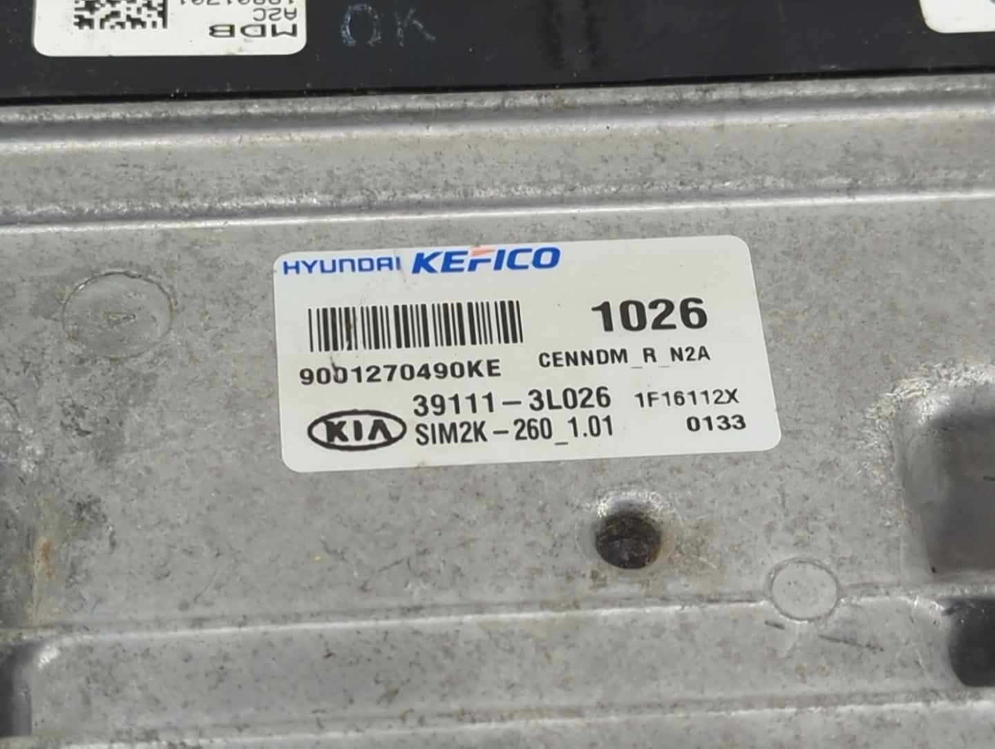 2022 Kia Stinger PCM Engine Control Computer ECU ECM PCU OEM P/N:39111-3L026 9001270490KE, SIM2K-260_1.01 Fits OEM Used Auto