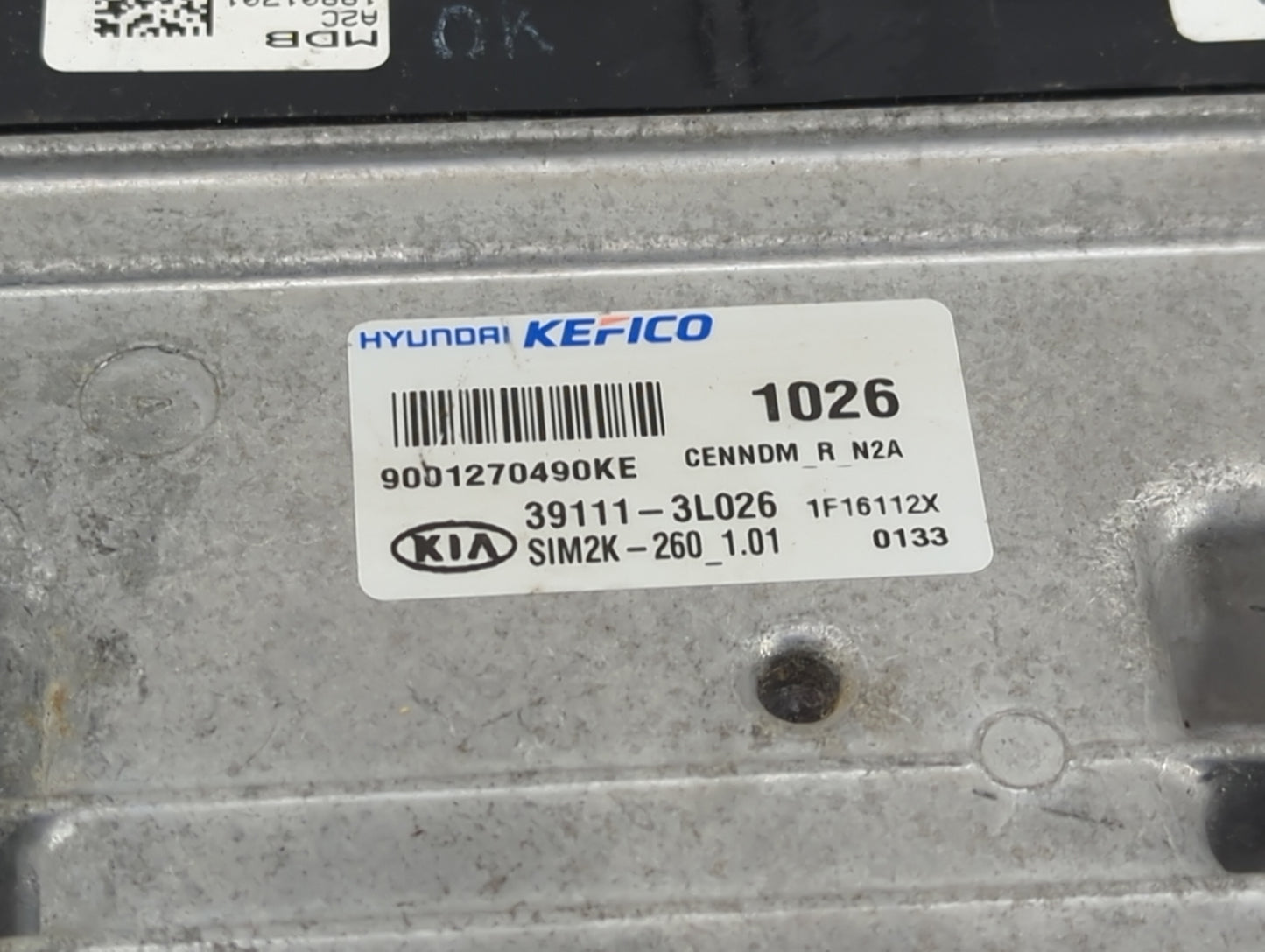2022 Kia Stinger PCM Engine Control Computer ECU ECM PCU OEM P/N:39111-3L026 9001270490KE, SIM2K-260_1.01 Fits OEM Used Auto