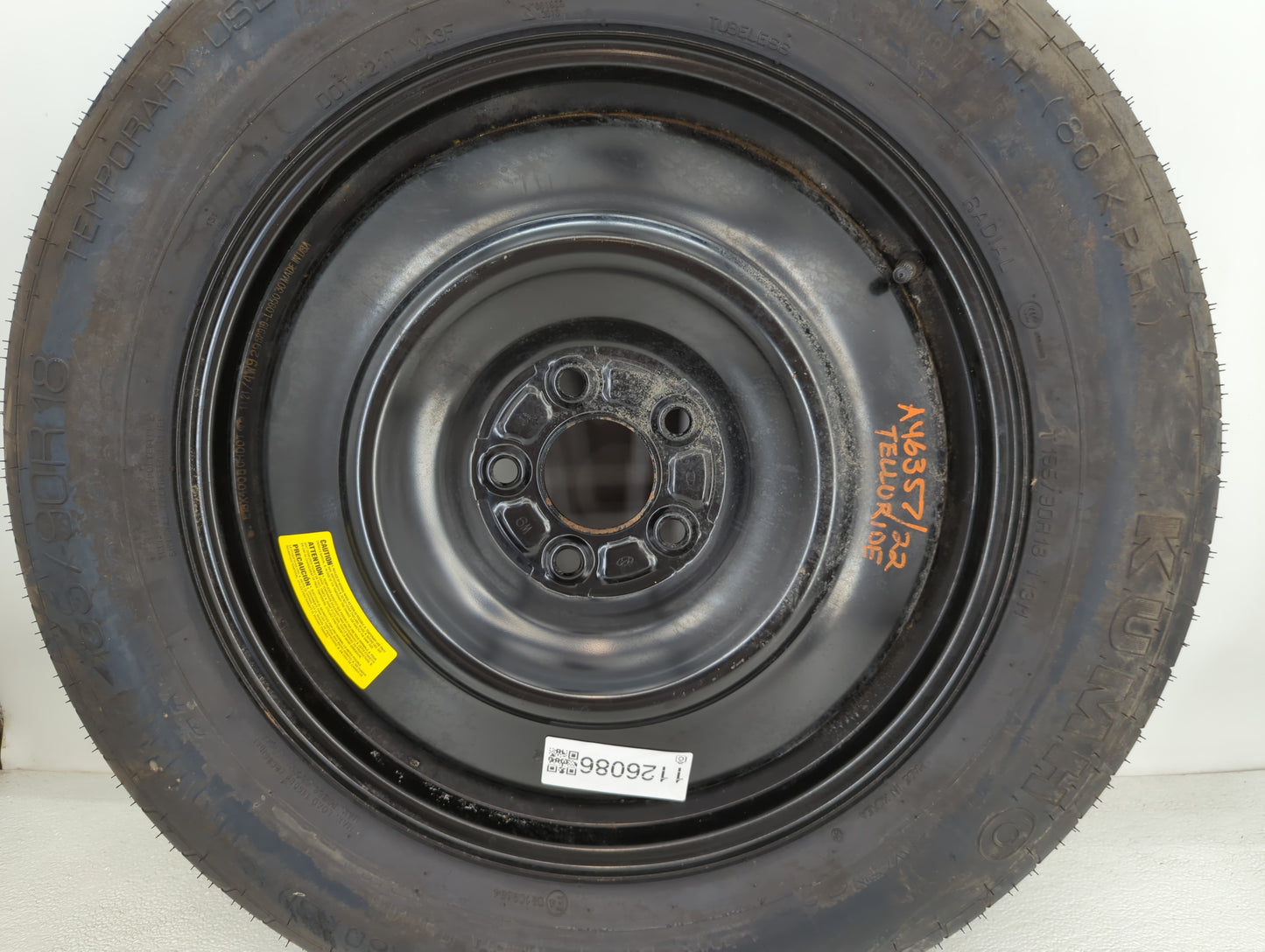2020-2022 Kia Telluride Spare Donut Tire Wheel Rim Oem - Oemusedautoparts1.com