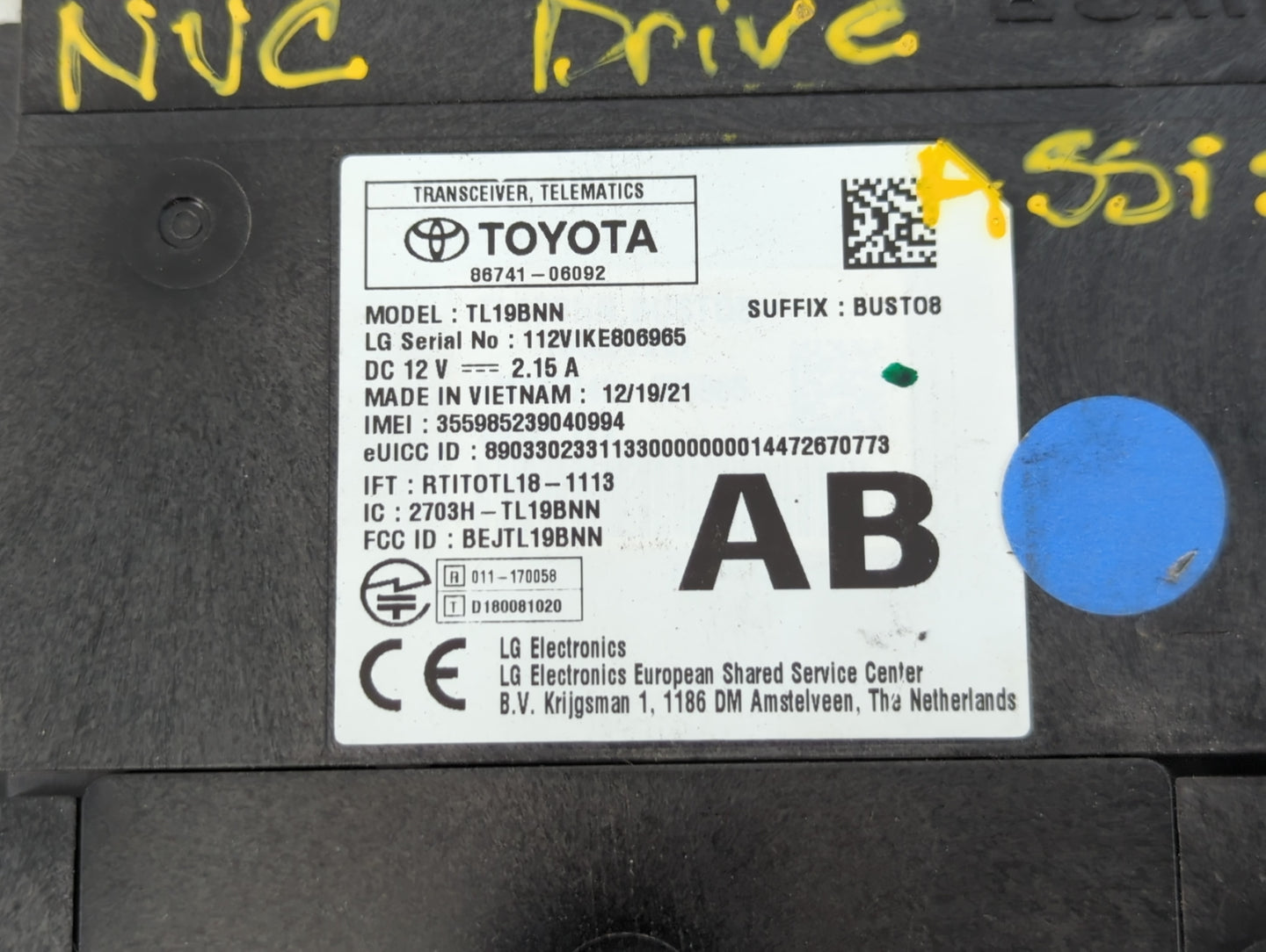 2020-2022 Lexus Es300h Chassis Control Module Ccm Bcm Body Control - Oemusedautoparts1.com