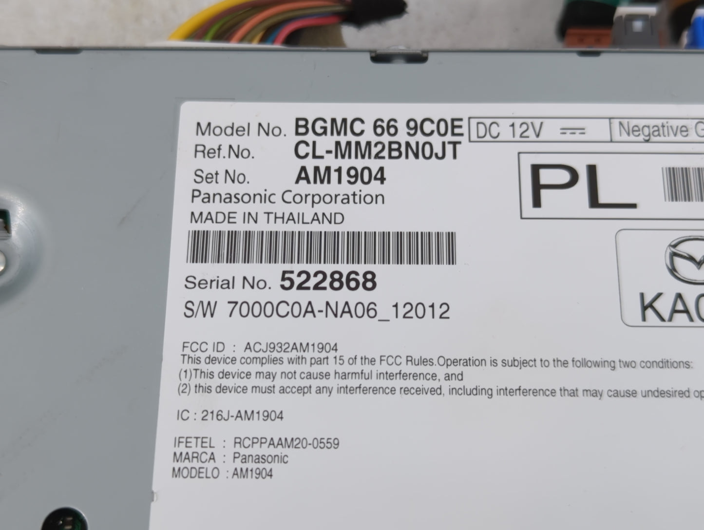 2021-2022 Mazda 3 Radio AM FM Cd Player Receiver Replacement P/N:BGMC 66 9C0E Fits Fits 2021 2022 OEM Used Auto Parts - Oemu