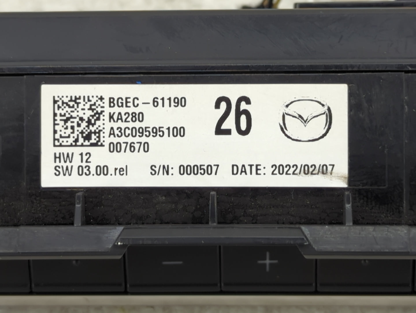 2022 Mazda Cx-30 Climate Control Module Temperature AC/Heater Replacement P/N:BGEC-61190 Fits OEM Used Auto Parts - Oemuseda