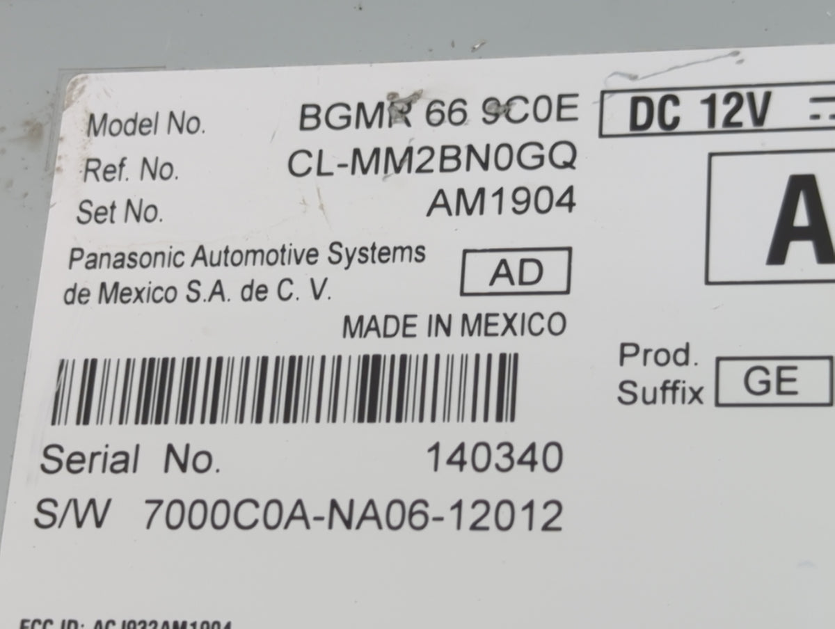 2022 Mazda Cx-30 Radio AM FM Cd Player Receiver Replacement P/N:BGMR669C0E CL-MM2BN0GQ, AM1904 Fits OEM Used Auto Parts - Oe