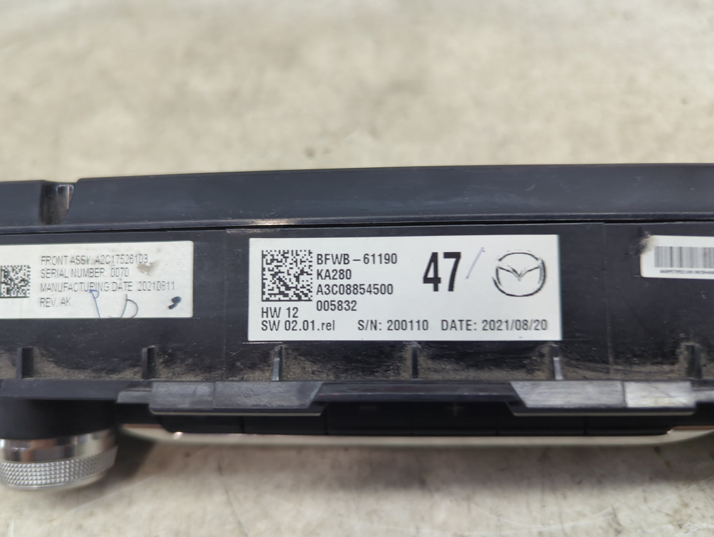 2022 Mazda Mazda3 Climate Control Module Temperature AC/Heater Replacement P/N:BFWB-61190 A2C17526103 Fits Fits 2019 2020 20