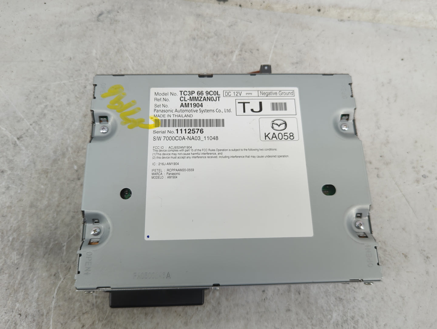 2022 Mazda Mazda Cx-9 Radio AM FM Cd Player Receiver Replacement P/N:TC3P 66 9C0L CL-MMZAN0JT, AM1904, ACJ932AM1904 Fits Fit