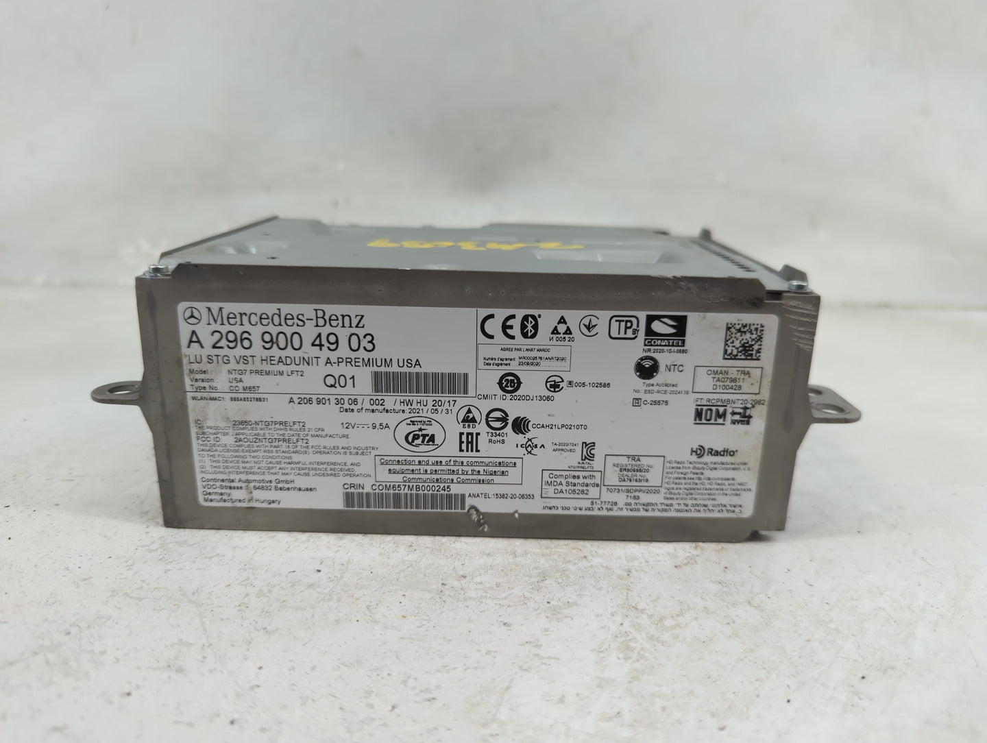 2022 Mercedes-Benz Sclass Radio AM FM Cd Player Receiver Replacement P/N:A2969004903 A206901300602, 2AOUZNTG7PRELFT2 Fits OE