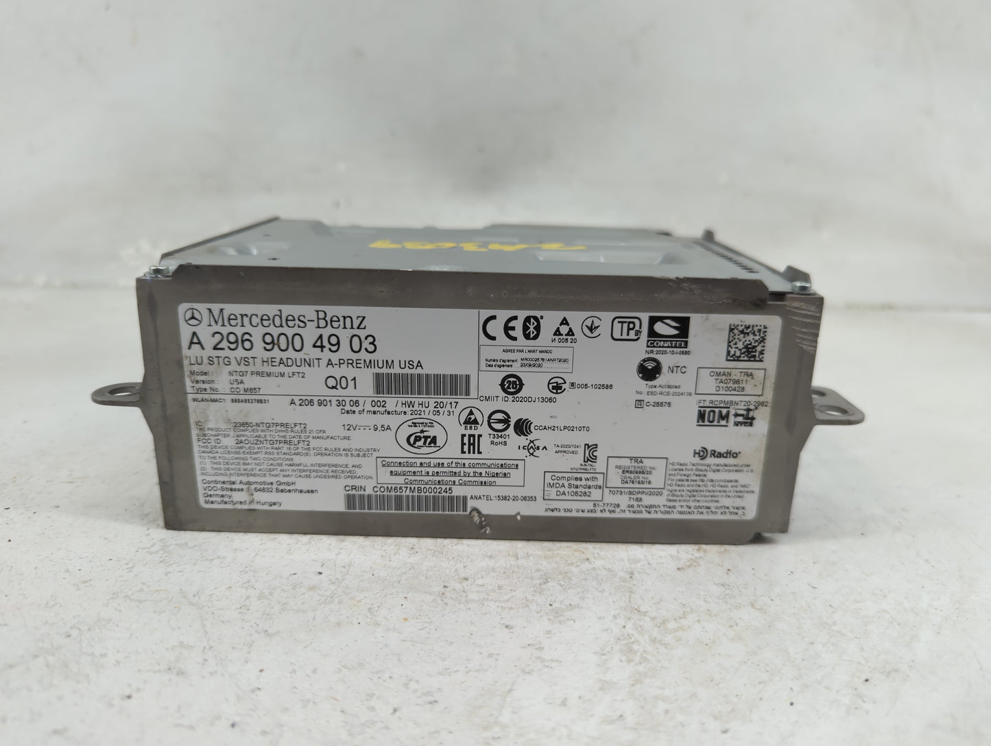 2022 Mercedes-Benz Sclass Radio AM FM Cd Player Receiver Replacement P/N:A2969004903 A206901300602, 2AOUZNTG7PRELFT2 Fits OE