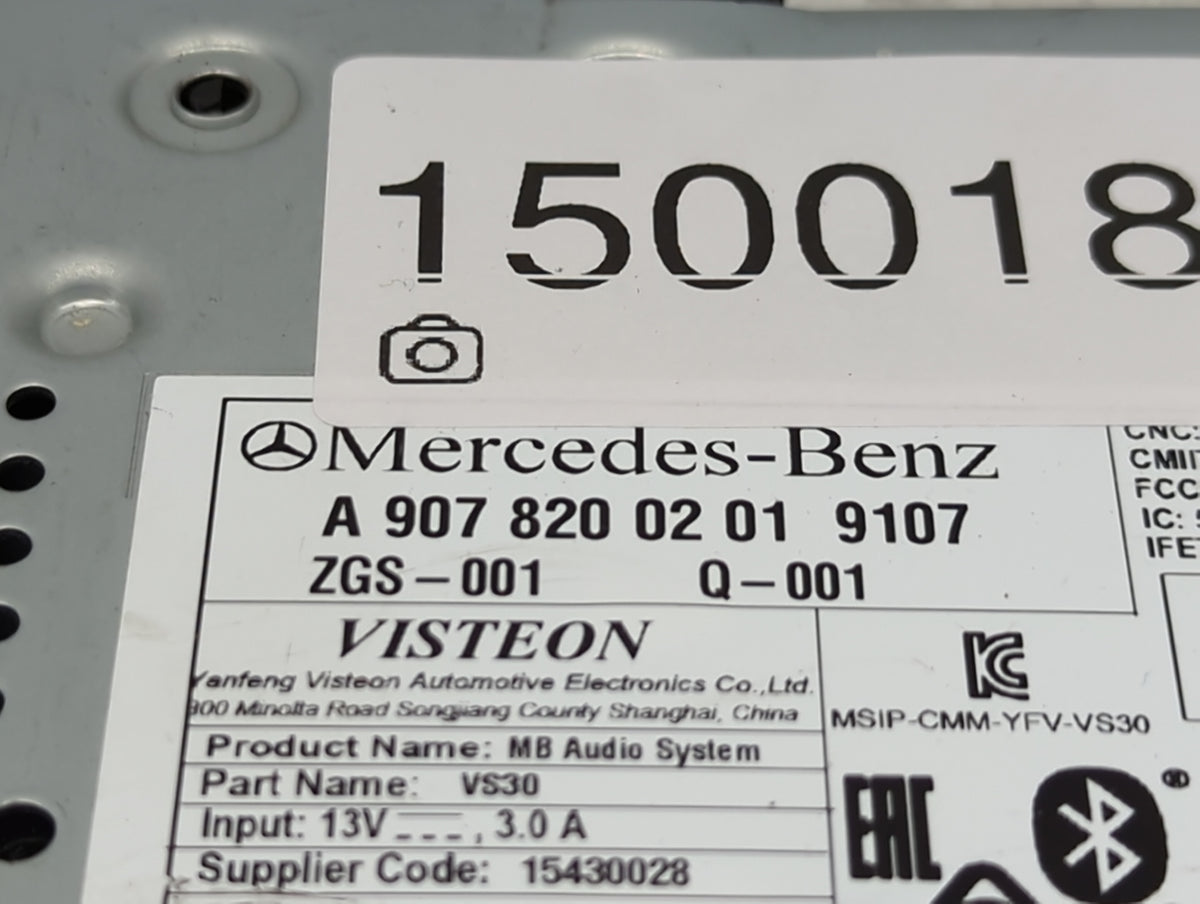 2022 Mercedes Sprinter 1500 Radio AM FM Cd Player Receiver Replacement P/N:A9078200201 VS30 Fits OEM Used Auto Parts - Oemus
