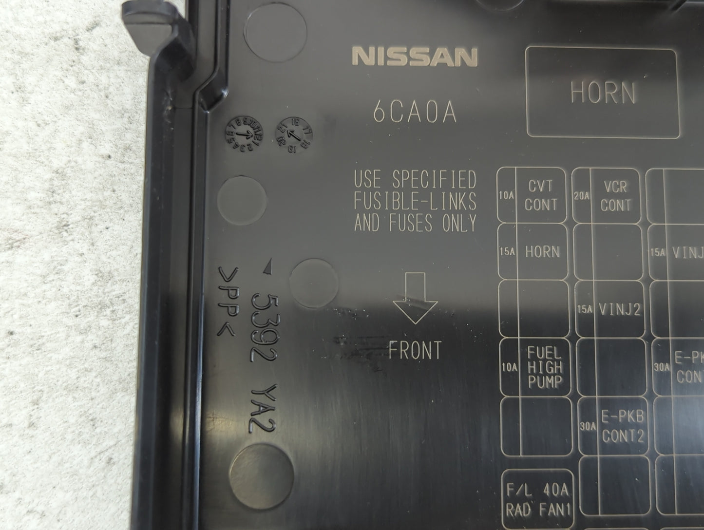 2019-2022 Nissan Altima Fusebox Fuse Box Panel Relay Module P/N:6CA0A 5392 YA2 Fits Fits 2019 2020 2021 2022 OEM Used Auto P