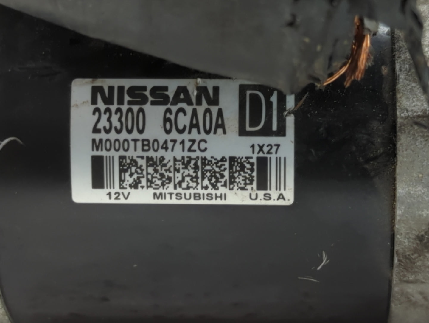 2019-2022 Nissan Altima Car Starter Motor Solenoid OEM P/N:23300 6CA0A Fits Fits 2019 2020 2021 2022 OEM Used Auto Parts - O