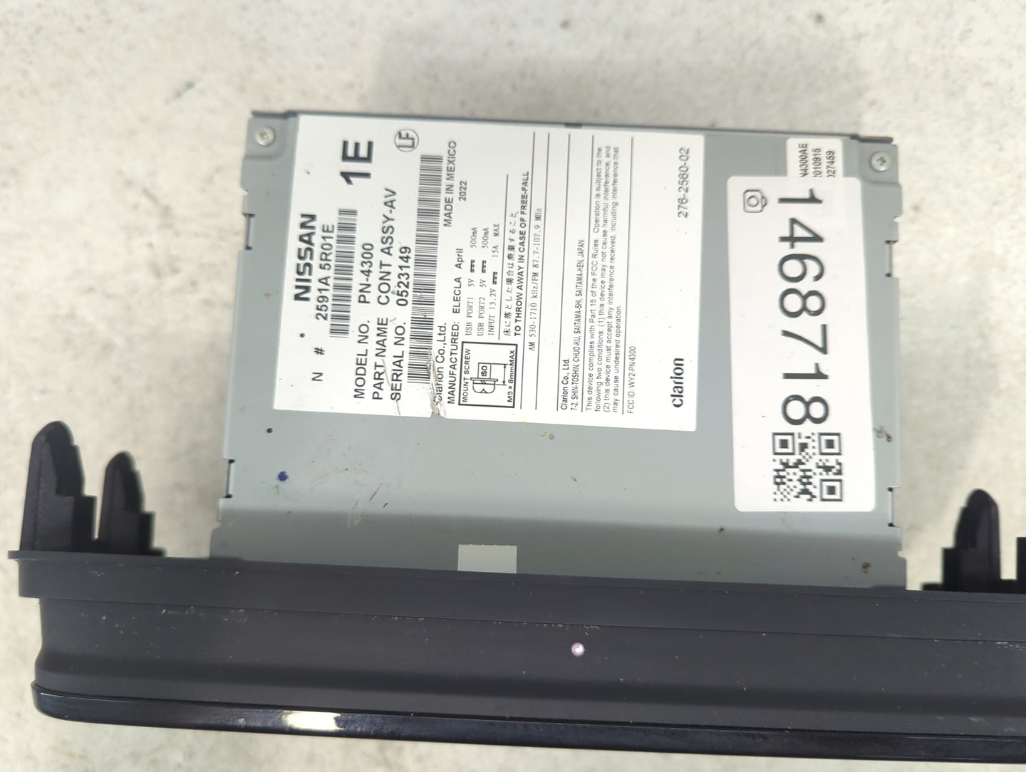 2022 Nissan Kicks Radio AM FM Cd Player Receiver Replacement P/N:2591A5R01E PN-4300, 276-2560-02 Fits OEM Used Auto Parts - 