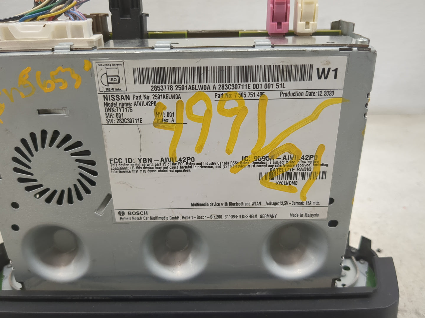 2022 Nissan Sentra Radio AM FM Cd Player Receiver Replacement P/N:2591A6LW0A 7505751495, AIVIL42P0, YBN-AIVIL42P0 Fits OEM U