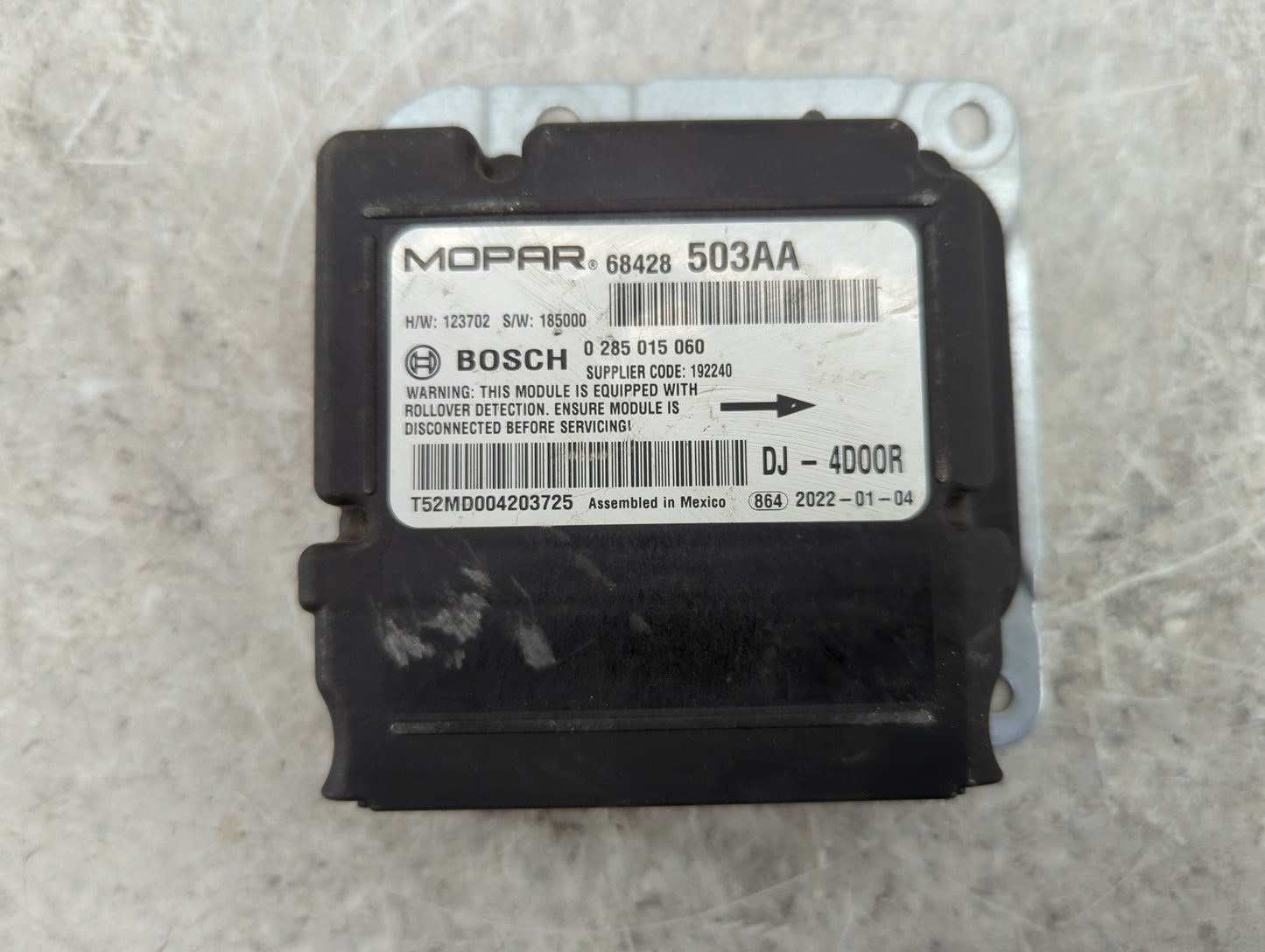 2020-2022 Ram 2500 Safety Restraint Srs Airbag Control Module - Oemusedautoparts1.com