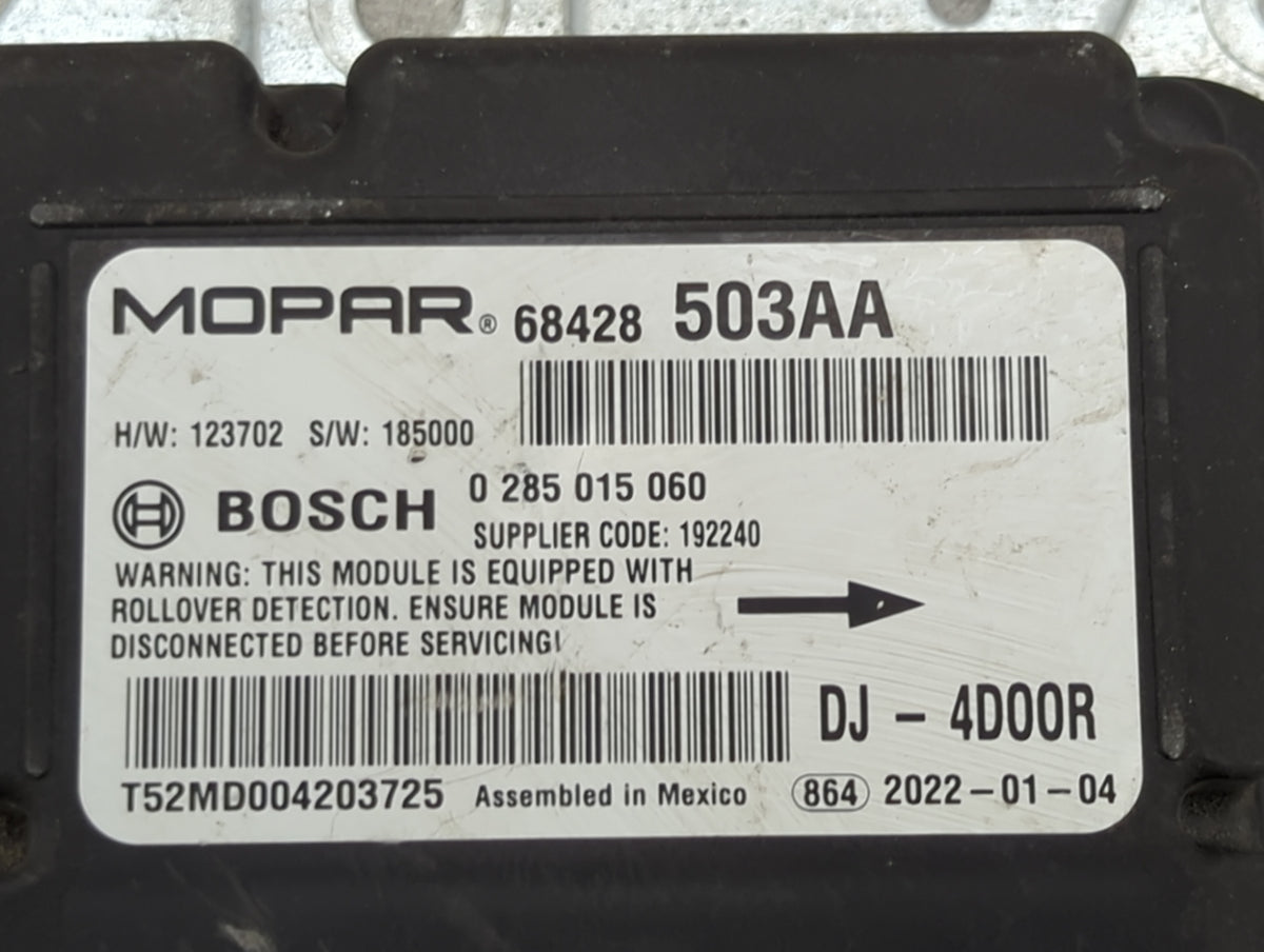 2020-2022 Ram 2500 Safety Restraint Srs Airbag Control Module - Oemusedautoparts1.com