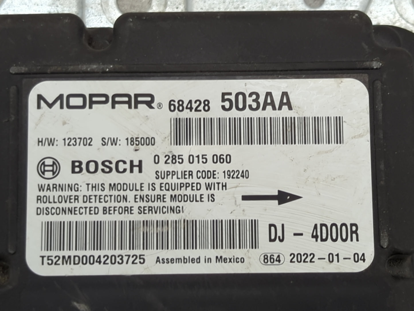 2020-2022 Ram 2500 Safety Restraint Srs Airbag Control Module - Oemusedautoparts1.com
