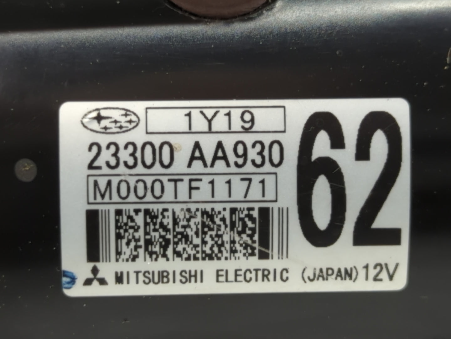 2022 Subaru Forester Car Starter Motor Solenoid OEM P/N:M000TF1171 23300 AA930 Fits Fits 2020 2021 OEM Used Auto Parts - Oem