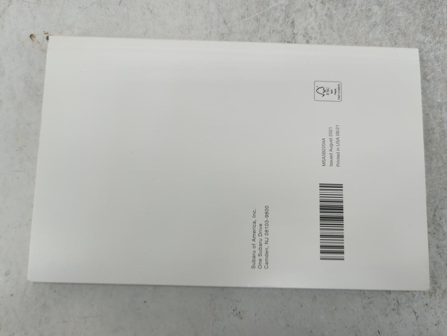 2022 Subaru Legacy Owners Manual Book Guide P/N:MSA5B2204A OEM Used Auto Parts - Oemusedautoparts1.com