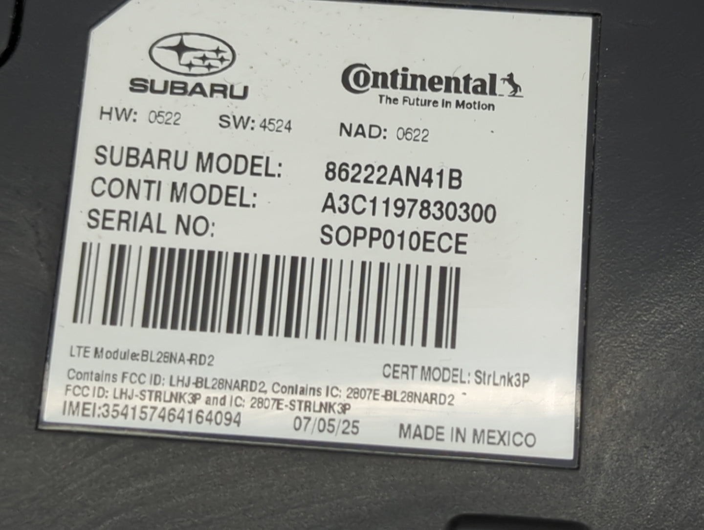 2022 Subaru Legacy Radio AM FM Cd Player Receiver Replacement P/N:86222AN41B A3C1197830300 Fits OEM Used Auto Parts - Oemuse