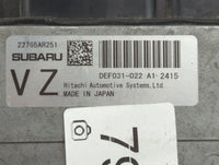 2022 Subaru Legacy PCM Engine Control Computer ECU ECM PCU OEM P/N:DEF031-022 A1 2415 Fits OEM Used Auto Parts - Oemusedauto