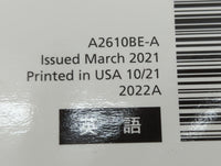 2022 Subaru Outback Owners Manual Book Guide P/N:A2610BE-A MSA5M2204A, MSA5M2222A, B1163BE-A OEM Used Auto Parts - Oemusedau