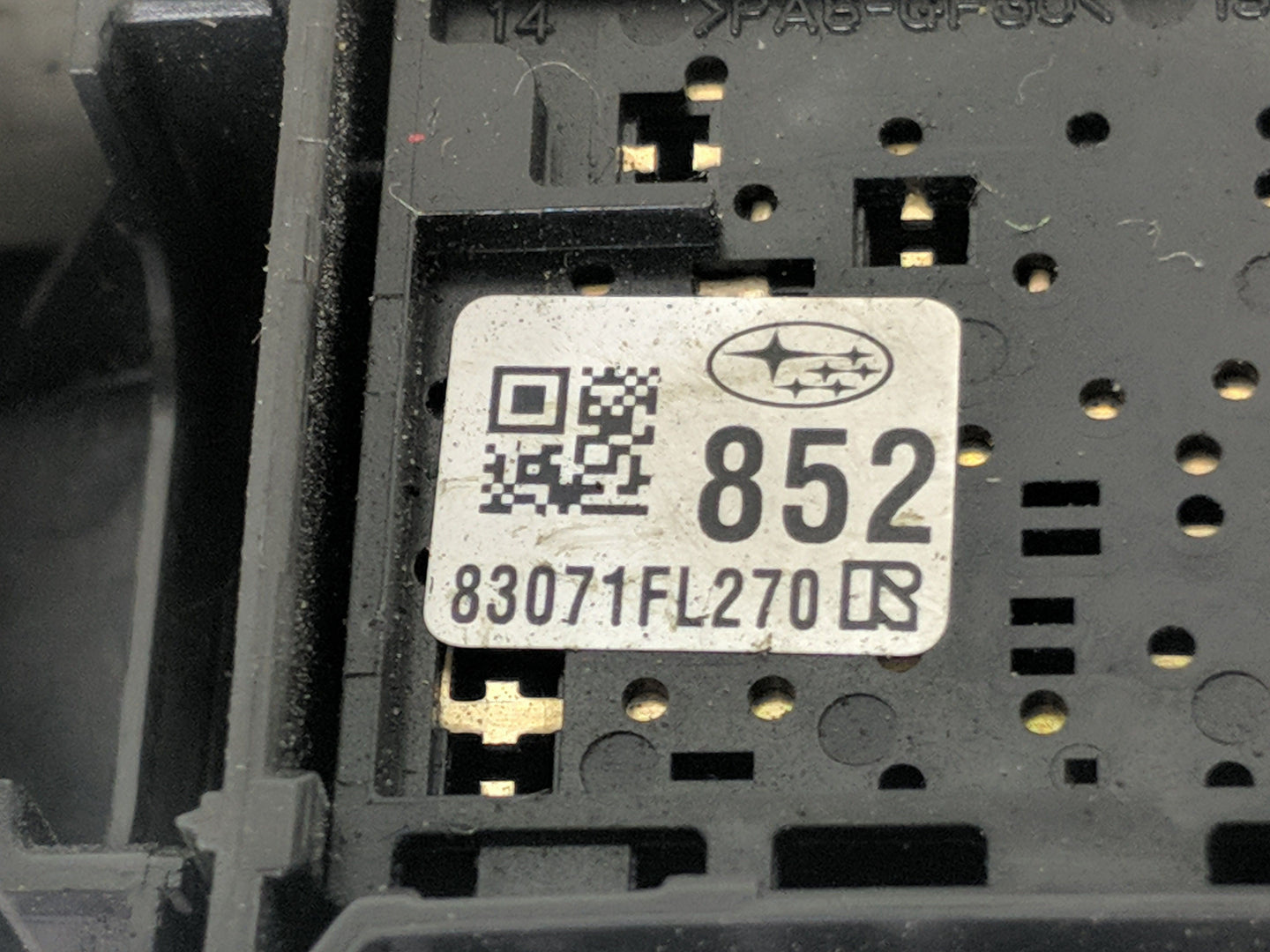 2022 Subaru Wrx Master Power Window Switch Replacement Driver Side Left P/N:83071FL270 Fits OEM Used Auto Parts - Oemusedaut