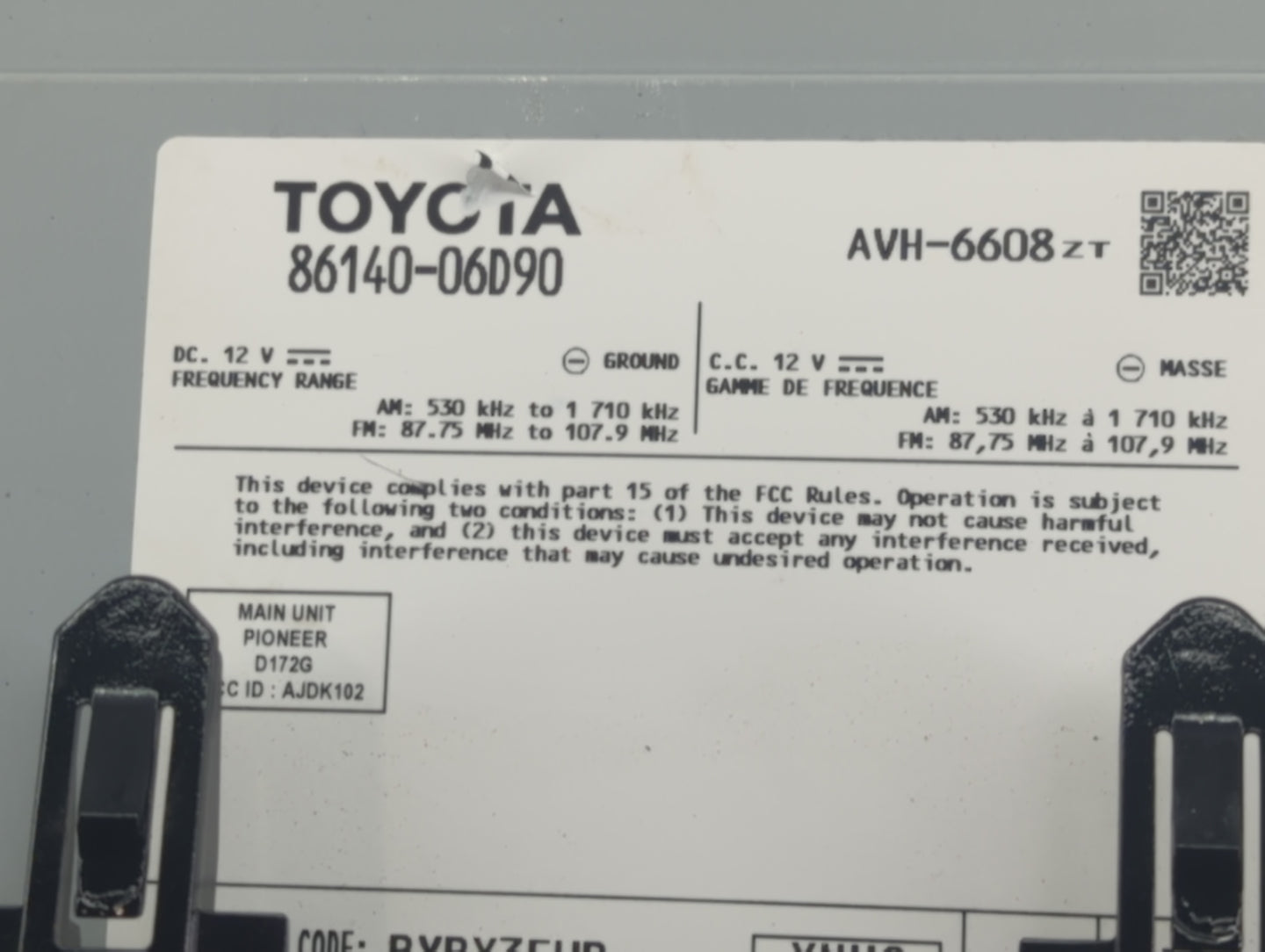 2020-2022 Toyota Camry Radio AM FM Cd Player Receiver Replacement P/N:86140-06D90 Fits Fits 2020 2021 2022 OEM Used Auto Par