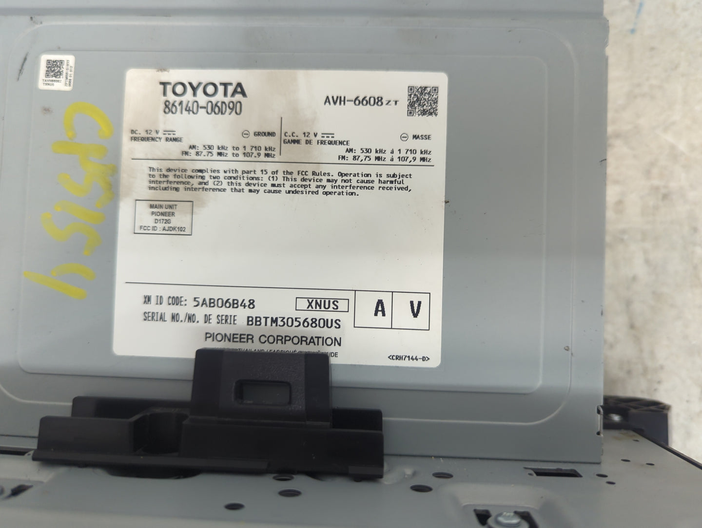 2021-2022 Toyota Camry Radio AM FM Cd Player Receiver Replacement P/N:86140-06D90 86140-06860, AVH-6608 Fits Fits 2021 2022 
