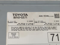 2021-2022 Toyota Corolla Radio AM FM Cd Player Receiver Replacement P/N:86140-02E71 AVH-9598, D172G, AJDK102 Fits Fits 2021 