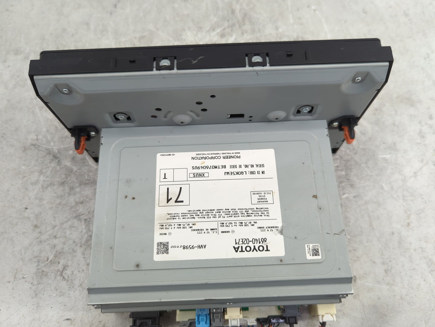 2021-2022 Toyota Corolla Radio AM FM Cd Player Receiver Replacement P/N:86140-02E71 AVH-9598, AJDK102, D172G Fits Fits 2021 