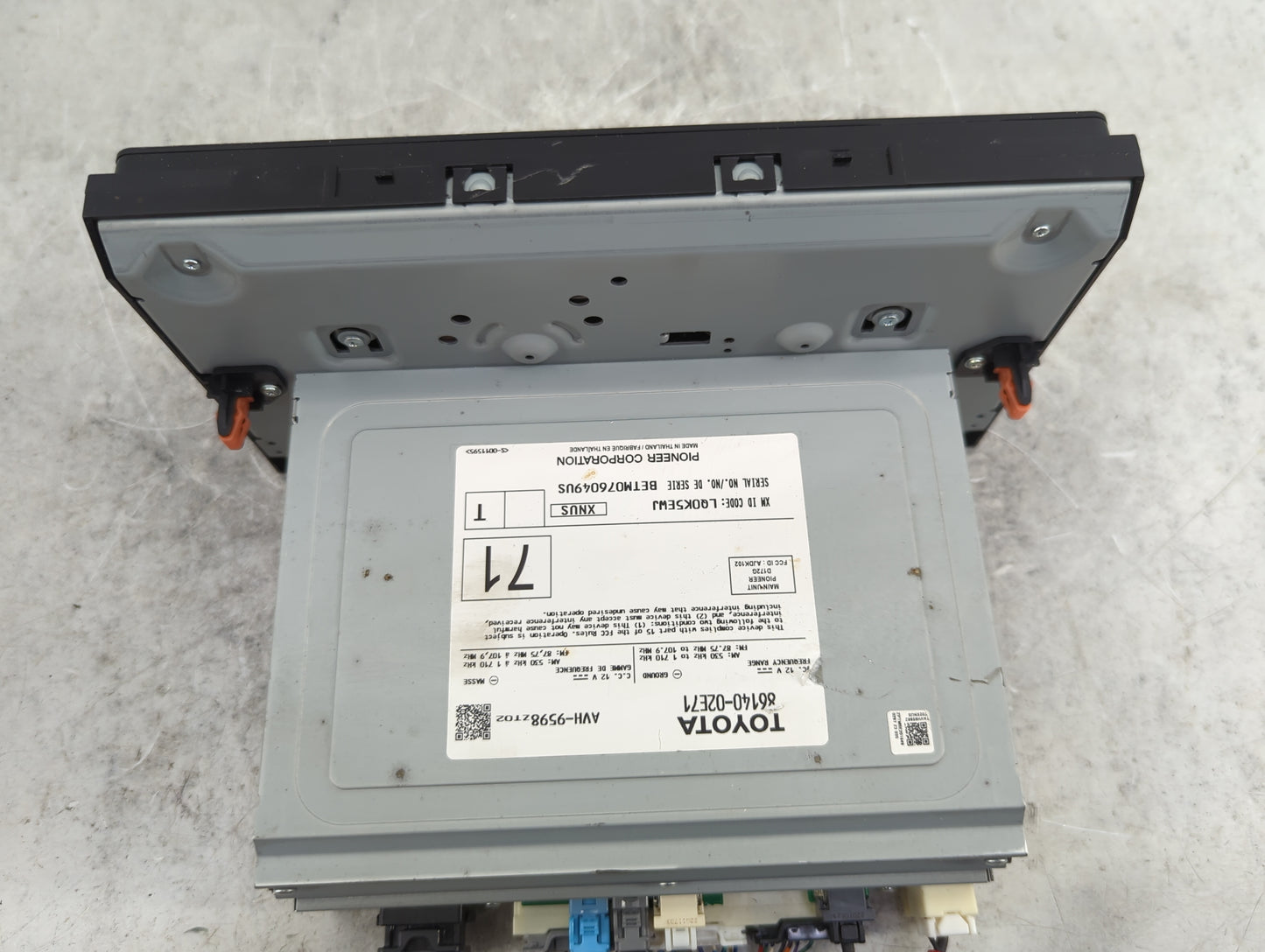 2021-2022 Toyota Corolla Radio AM FM Cd Player Receiver Replacement P/N:86140-02E71 AVH-9598, AJDK102, D172G Fits Fits 2021 